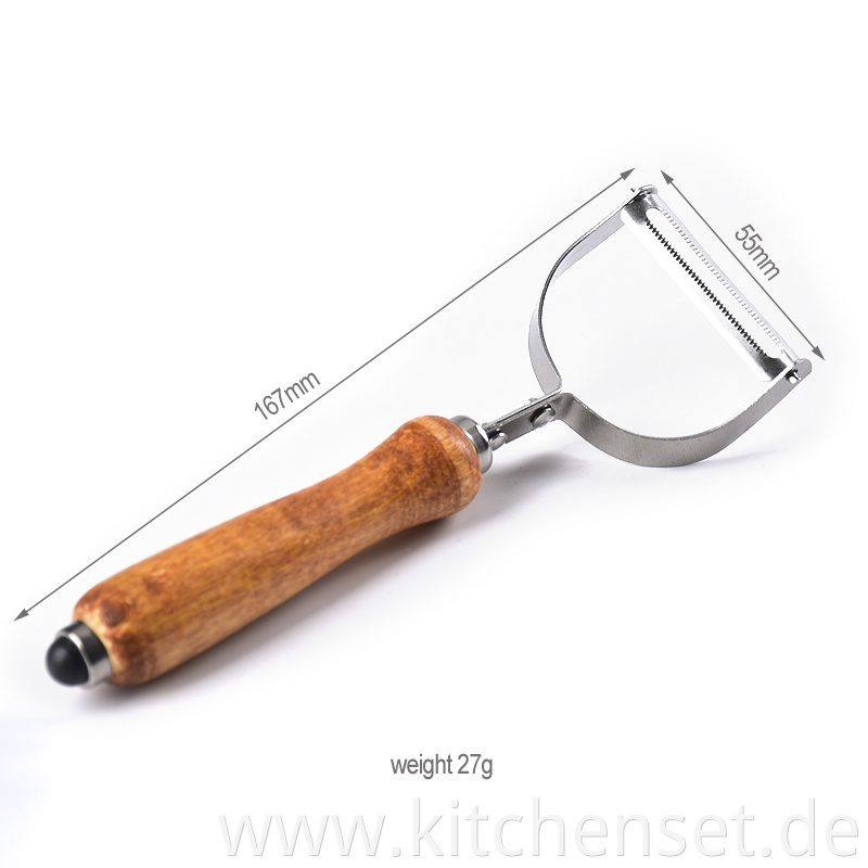 Stainless Steel Wooden Peeler